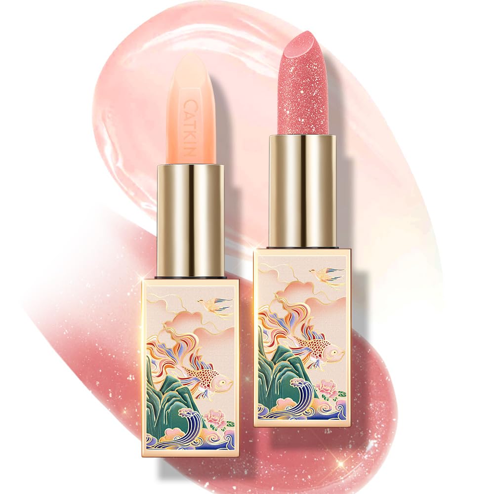 CATKIN Lip Balm Tinted Color Changing Lipstick Ultra Hydrating Lip Moistrurizer Chapstick with Vitamin E Nourishing For Cracked & Dry Lips 0.12 oz C07 Amethyst