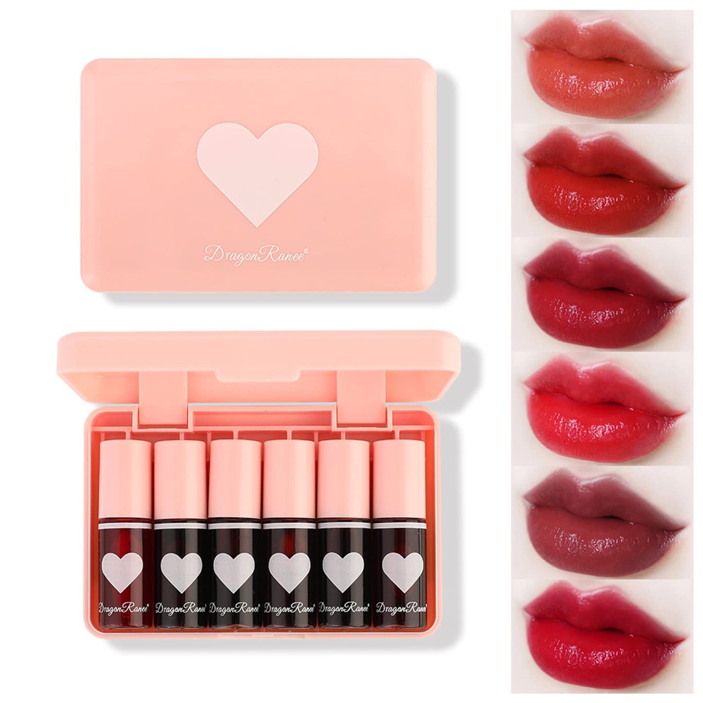 Eakroo 6 Colors Lip Tint Stain Mini Liquid Lipstick, Korean Lip Gloss Moisturizing Natural, Multi-Use Lip and Cheek Tint