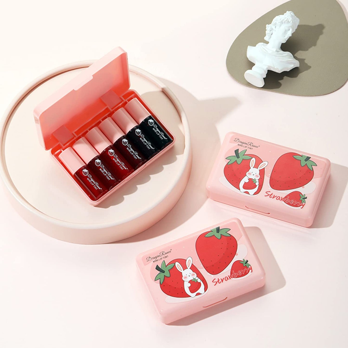 Eakroo 6 Colors Lip Tint Stain Mini Liquid Lipstick, Korean Lip Gloss Moisturizing Natural, Multi-Use Lip and Cheek Tint