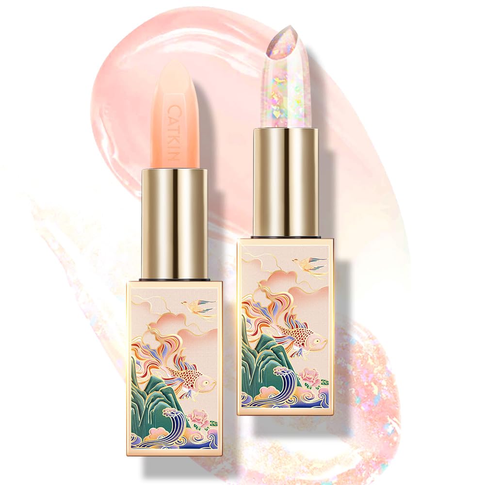 CATKIN Lip Balm Tinted Color Changing Lipstick Ultra Hydrating Lip Moistrurizer Chapstick with Vitamin E Nourishing For Cracked & Dry Lips 0.12 oz C07 Amethyst