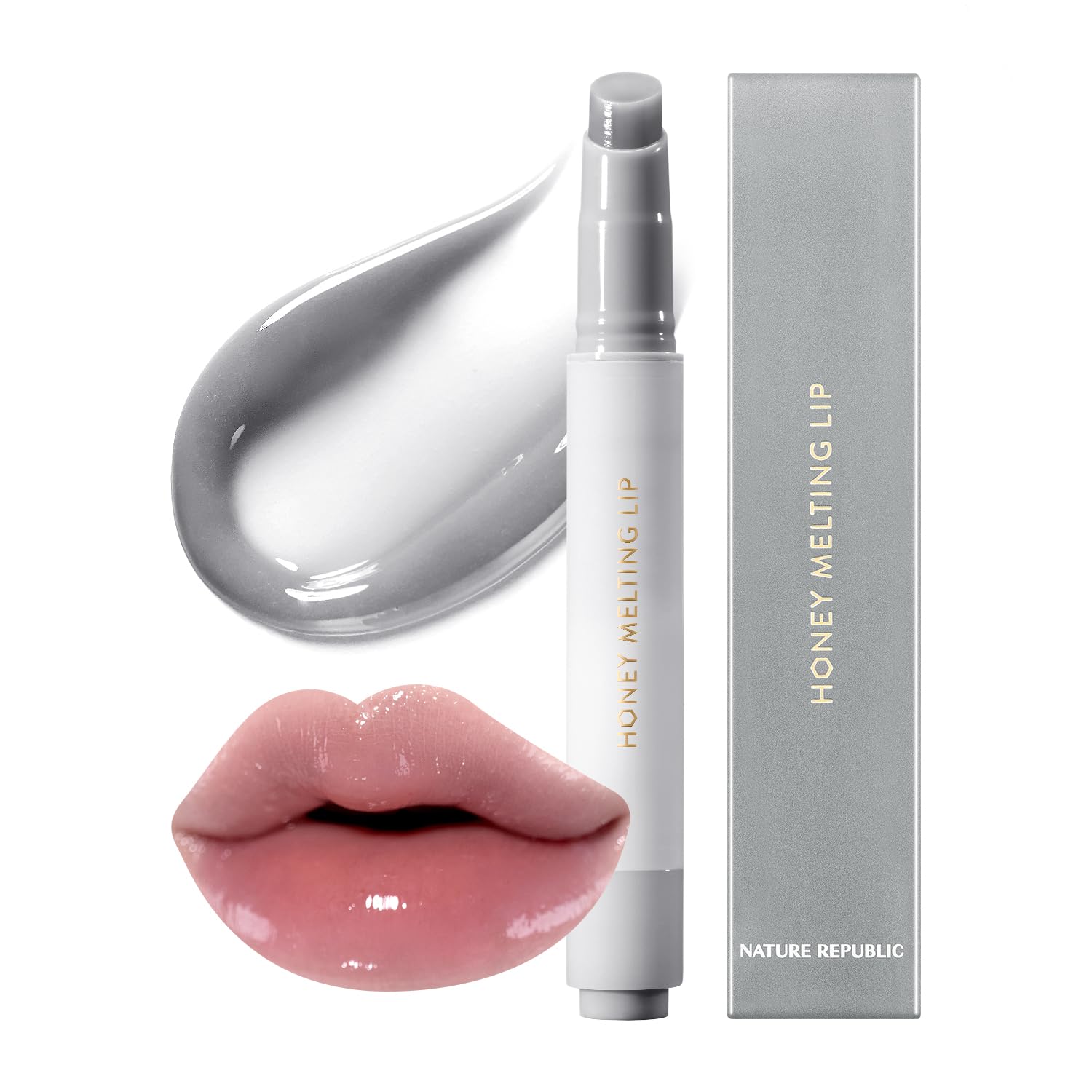 Nature Republic HONEY MELTING LIP (02 FIG) SOFT LIP STICK, Hydrating Gloss, Moisturizing balms, Sheer tint, Shine & Nude, Glowy Finish, korean make up