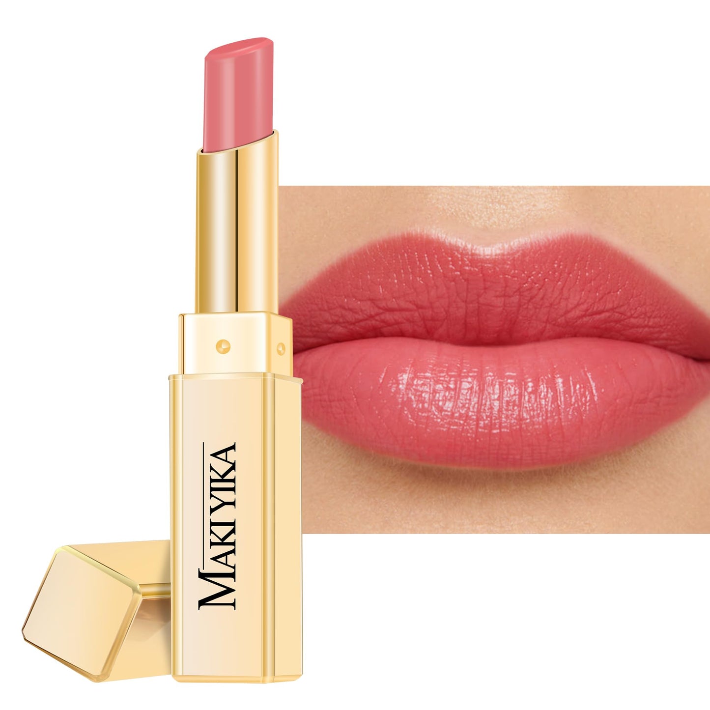 MAKI YIKA Moisture Pink Lipstick for Women Hydrate Lip Balm for Dry Cracked Lips Weightless Glossy Lip Color Juicy Finish,MA062 Pastel Pink