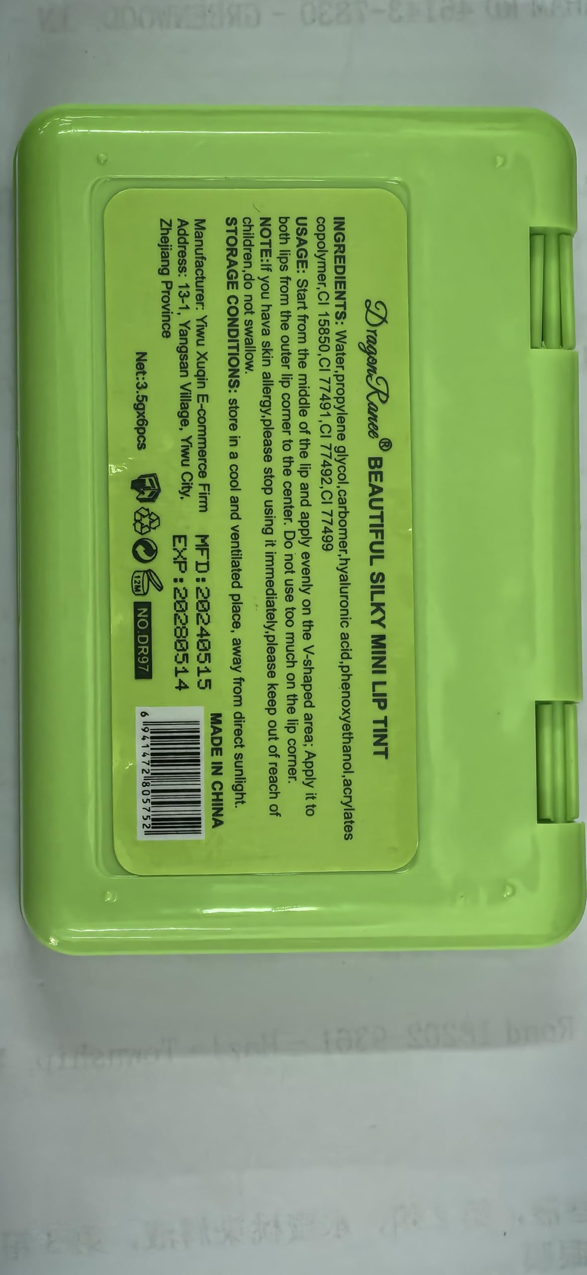 Eakroo 6 Colors Lip Tint Stain Mini Liquid Lipstick, Korean Lip Gloss Moisturizing Natural, Multi-Use Lip and Cheek Tint