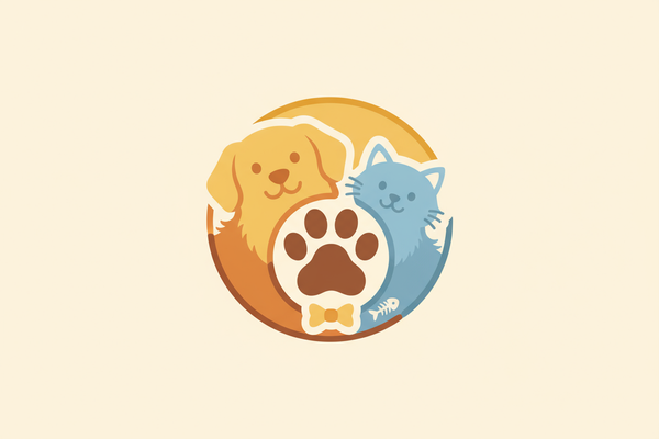 a small rounded pet shop logo without any name